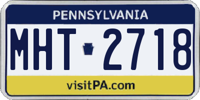 PA license plate MHT2718