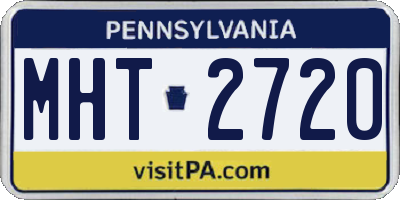 PA license plate MHT2720
