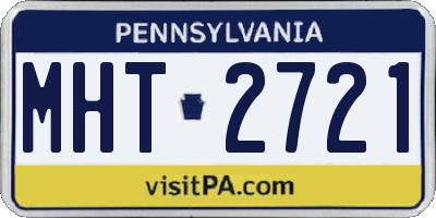 PA license plate MHT2721
