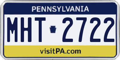 PA license plate MHT2722