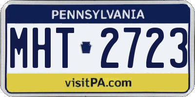 PA license plate MHT2723