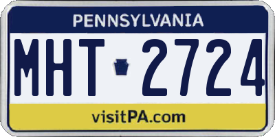 PA license plate MHT2724
