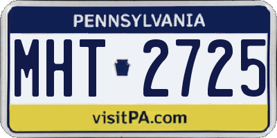 PA license plate MHT2725
