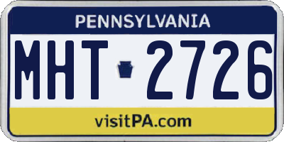 PA license plate MHT2726