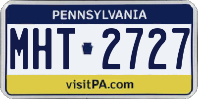 PA license plate MHT2727
