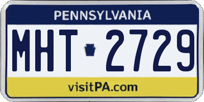 PA license plate MHT2729