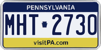 PA license plate MHT2730