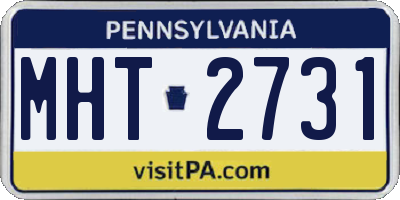 PA license plate MHT2731