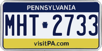 PA license plate MHT2733