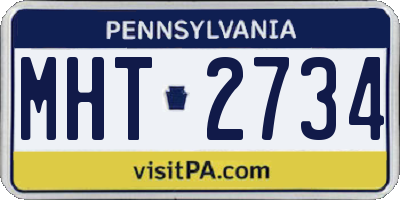 PA license plate MHT2734