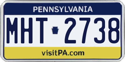 PA license plate MHT2738