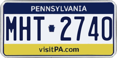 PA license plate MHT2740