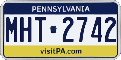 PA license plate MHT2742