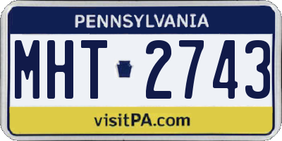 PA license plate MHT2743