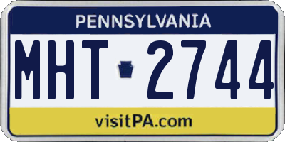 PA license plate MHT2744