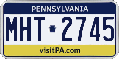 PA license plate MHT2745