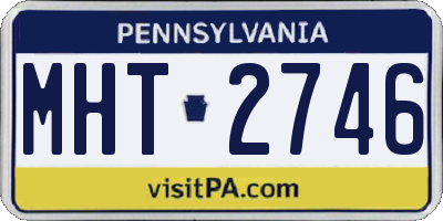 PA license plate MHT2746