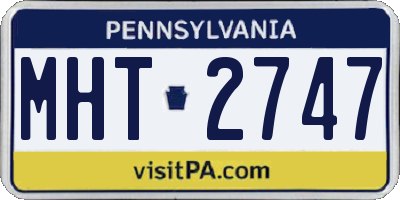PA license plate MHT2747