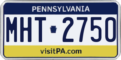 PA license plate MHT2750