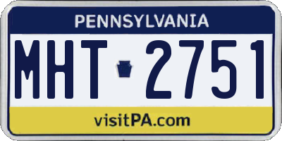 PA license plate MHT2751