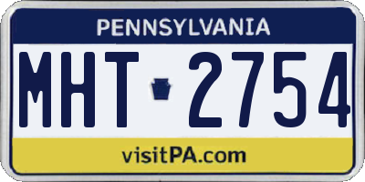 PA license plate MHT2754