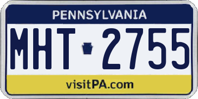 PA license plate MHT2755