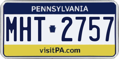PA license plate MHT2757
