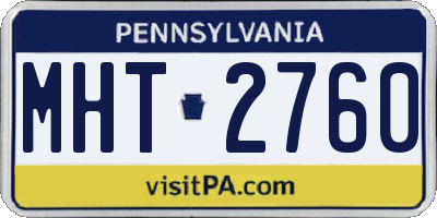 PA license plate MHT2760