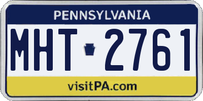 PA license plate MHT2761