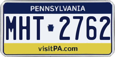 PA license plate MHT2762