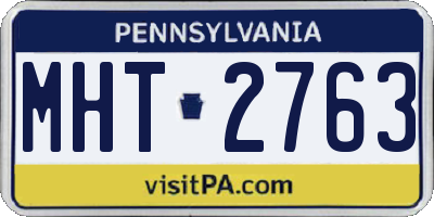 PA license plate MHT2763