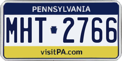 PA license plate MHT2766