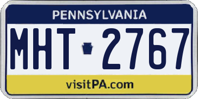 PA license plate MHT2767