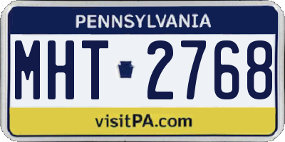 PA license plate MHT2768
