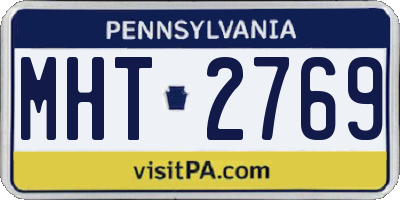 PA license plate MHT2769