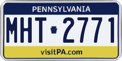 PA license plate MHT2771