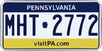 PA license plate MHT2772