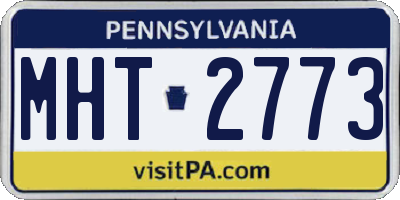 PA license plate MHT2773
