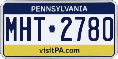 PA license plate MHT2780