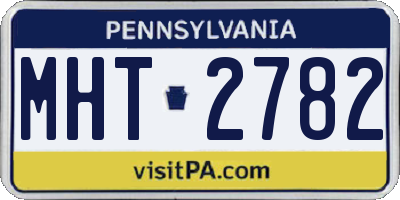 PA license plate MHT2782