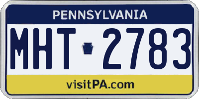PA license plate MHT2783