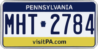 PA license plate MHT2784
