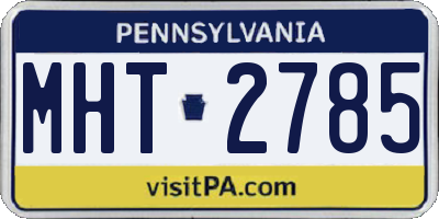 PA license plate MHT2785