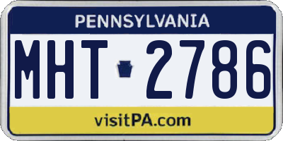 PA license plate MHT2786