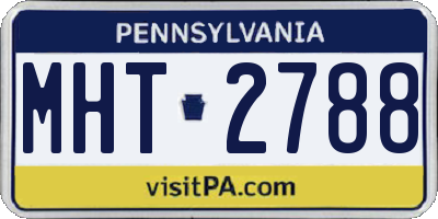 PA license plate MHT2788