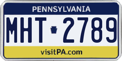 PA license plate MHT2789