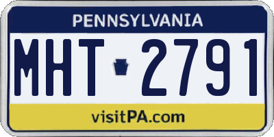 PA license plate MHT2791