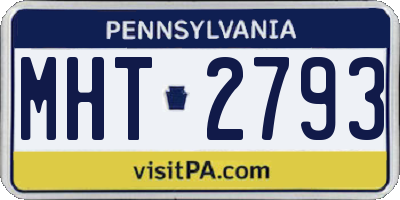 PA license plate MHT2793