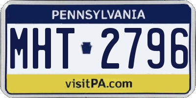 PA license plate MHT2796