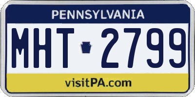 PA license plate MHT2799